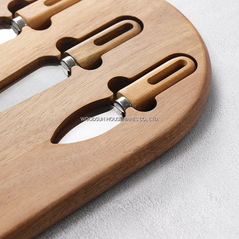 Woodsun Wooden Board Charcuterie Wholesale Cheese Board Knife Set