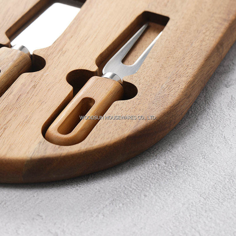 Woodsun Wooden Board Charcuterie Wholesale Cheese Board Knife Set