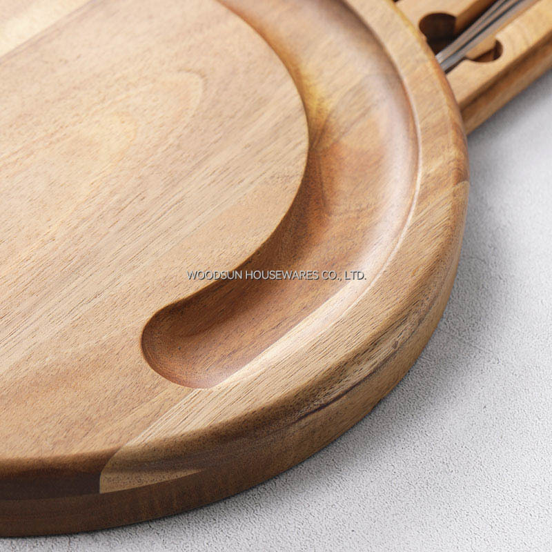 Woodsun Customized Logo Round Charcuterie Board Wood Set Factory