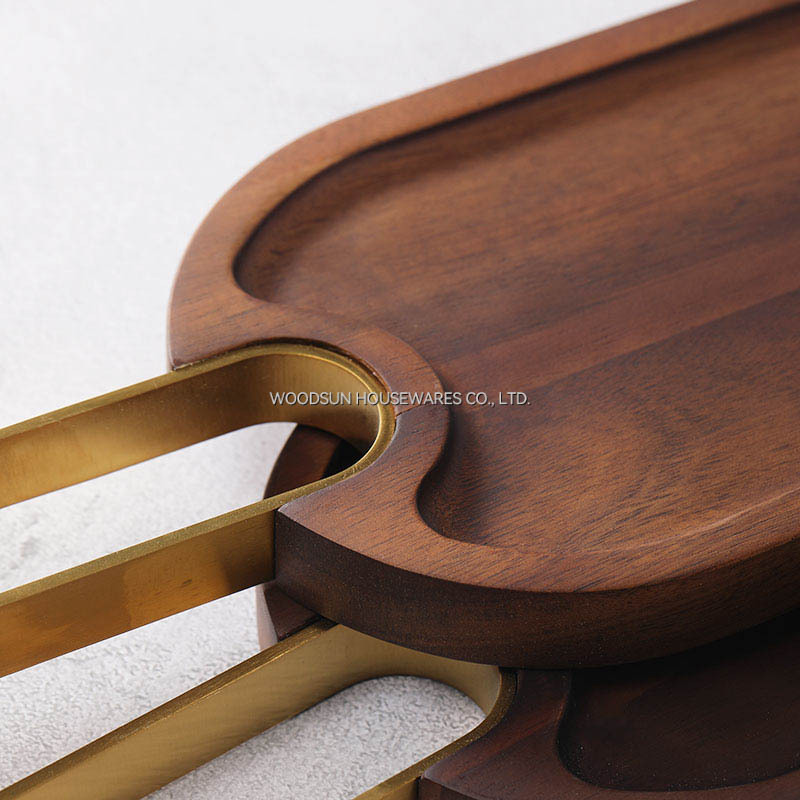 Woodsun Manufacturer Wooden Serving Plate Snack Dessert Dish Plates