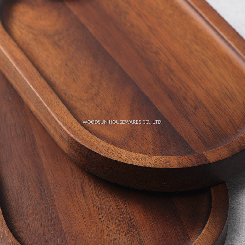 Woodsun Manufacturer Wooden Serving Plate Snack Dessert Dish Plates
