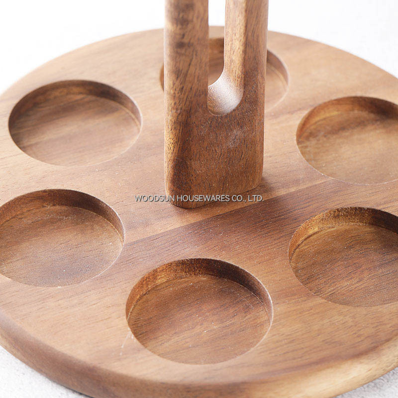 Woodsun Custom OEM Kitchenware Spice Salt Shaker Glass Rack 7pcs Spice Set Factory