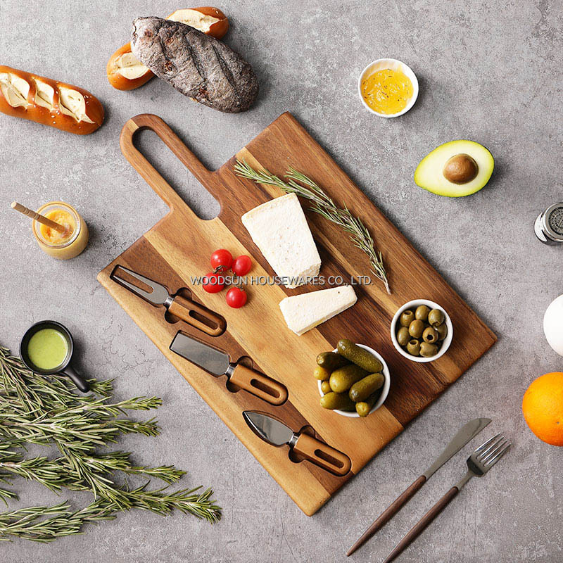Woodsun Acacia Wood Charcuterie Cutlery Knife Cheese Board Wood