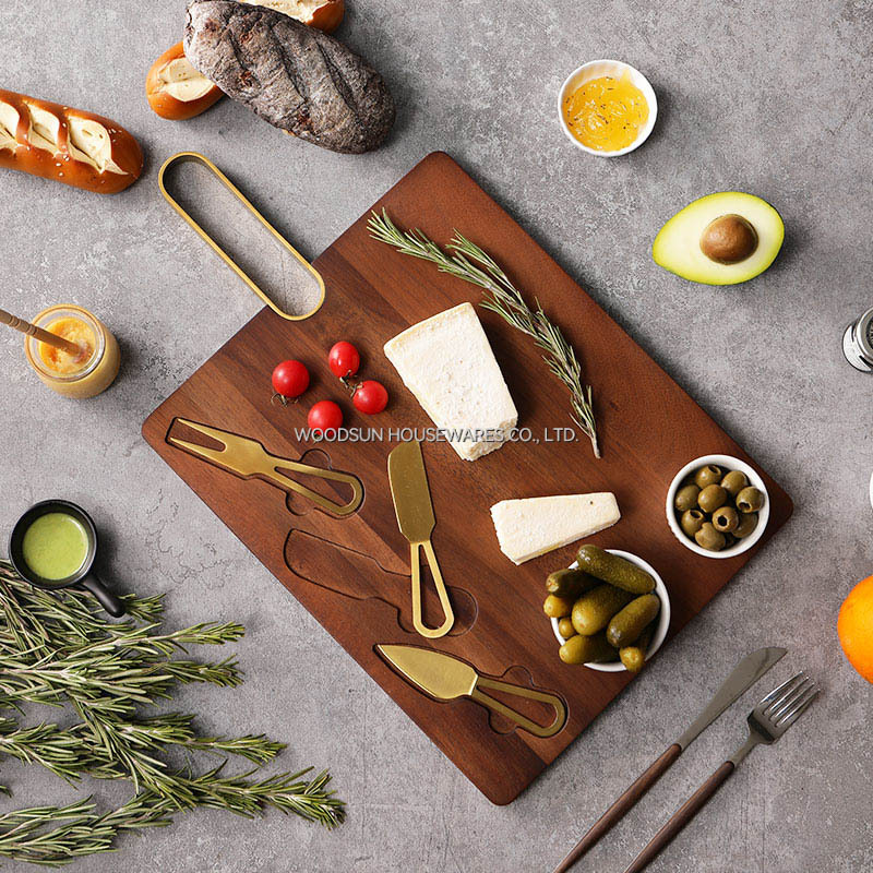 Woodsun Factory Acacia Wood Charcuterie Cutlery Knife Cheese Board