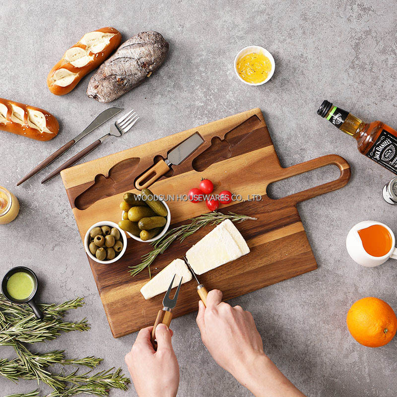 Woodsun Acacia Wood Charcuterie Cutlery Knife Cheese Board Wood