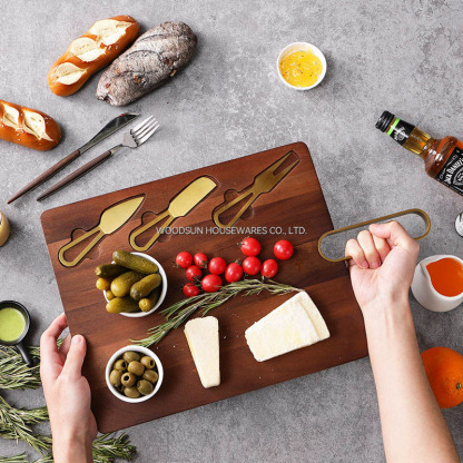 Woodsun Factory Acacia Wood Charcuterie Cutlery Knife Cheese Board