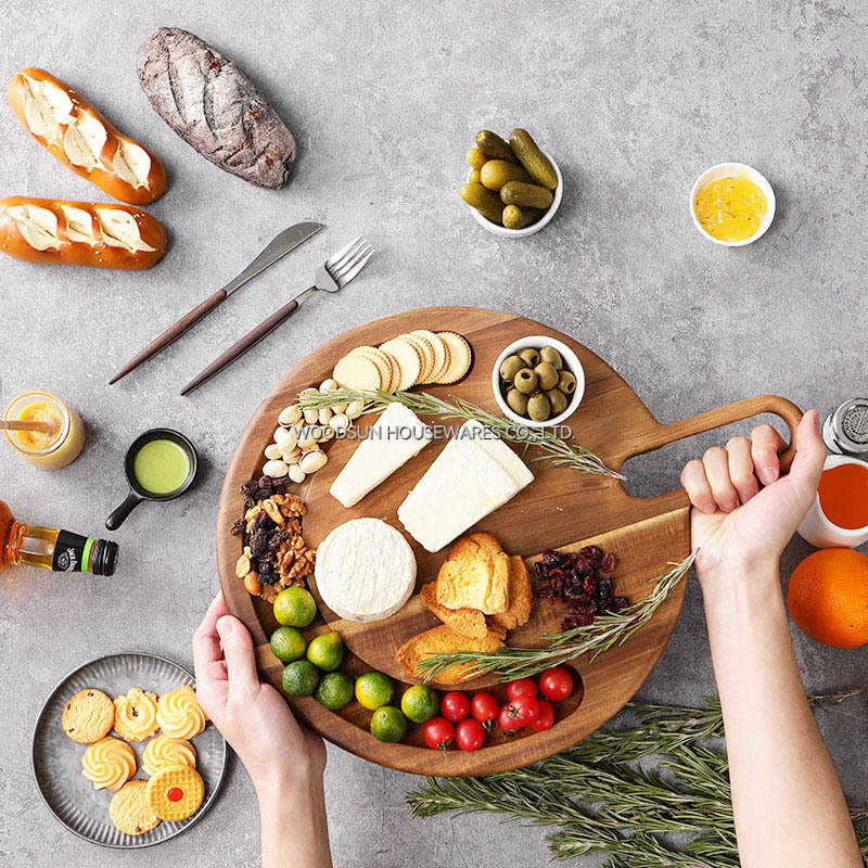 Woodsun Customized Logo Round Charcuterie Board Wood Set Factory