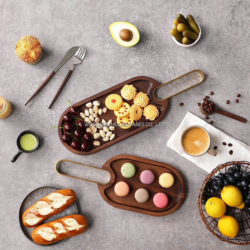 Woodsun Manufacturer Wooden Serving Plate Snack Dessert Dish Plates