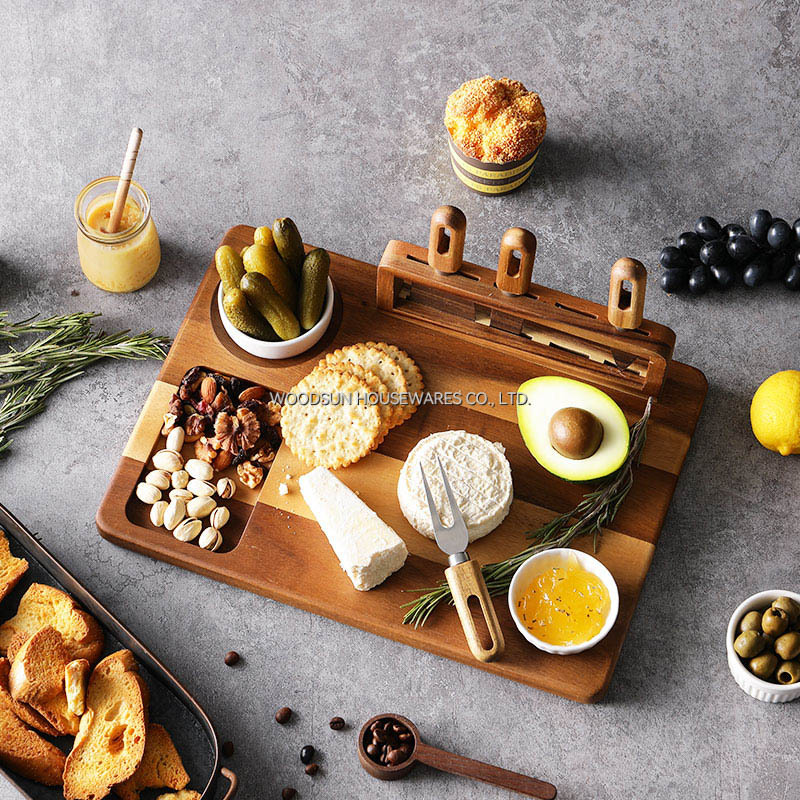 Woodsun Ceramic Magnet Charcuterie Cheese Cutting Board Cutter Cheese Knife Board Factory