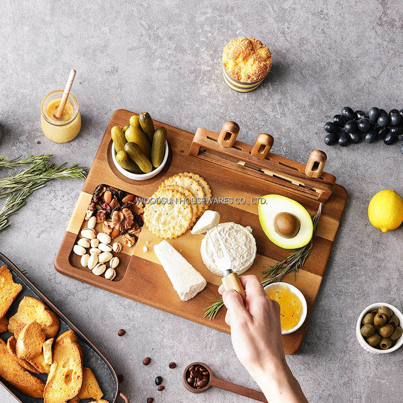 Woodsun Ceramic Magnet Charcuterie Cheese Cutting Board Cutter Cheese Knife Board Factory