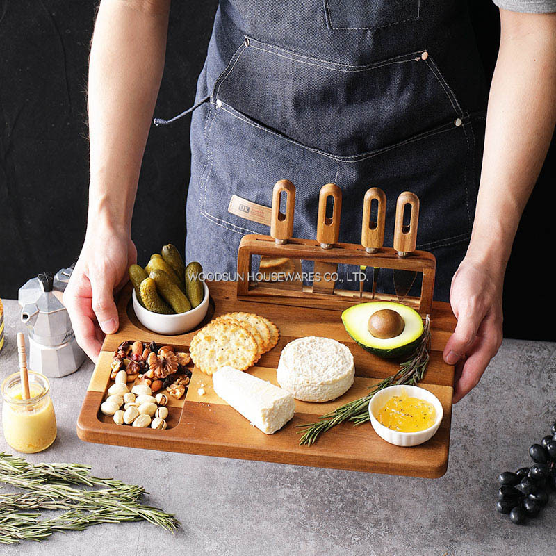 Woodsun Ceramic Magnet Charcuterie Cheese Cutting Board Cutter Cheese Knife Board Factory