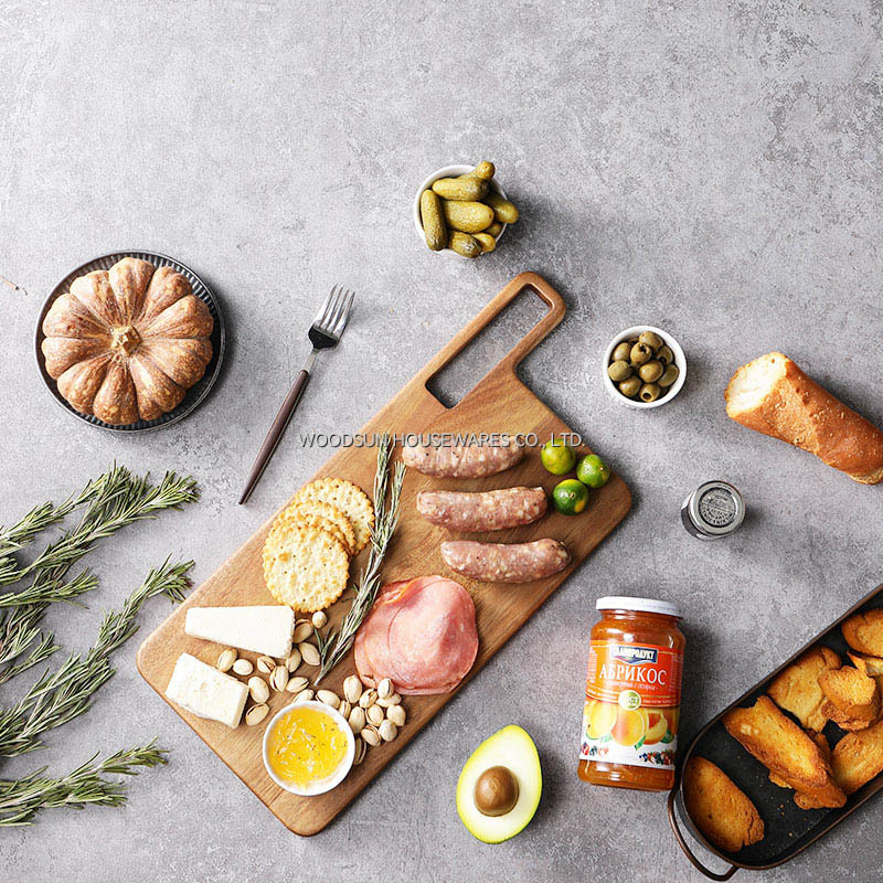 Woodsun Knife Shape Acacia Wood Bread Cutting Charcuterie Acacia Cutting Board