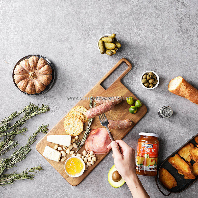 Woodsun Knife Shape Acacia Wood Bread Cutting Charcuterie Acacia Cutting Board