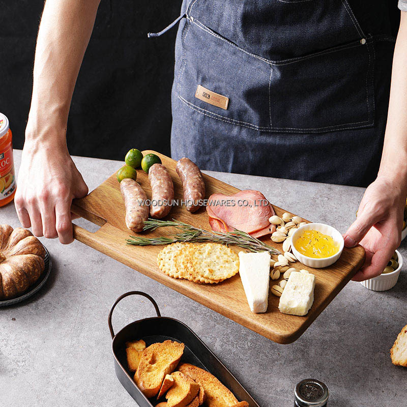 Woodsun Knife Shape Acacia Wood Bread Cutting Charcuterie Acacia Cutting Board