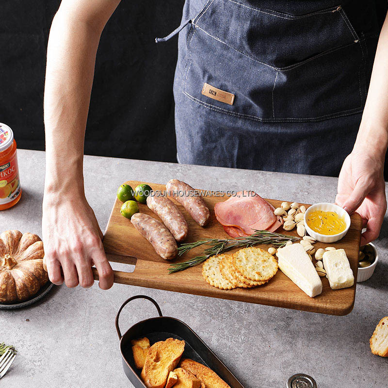 Woodsun Knife Shape Acacia Wood Bread Cutting Charcuterie Acacia Cutting Board