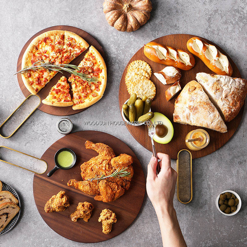 Woodsun Acacia Serving Board Pizza Cutting Board and Wooden Pizza Serve Board