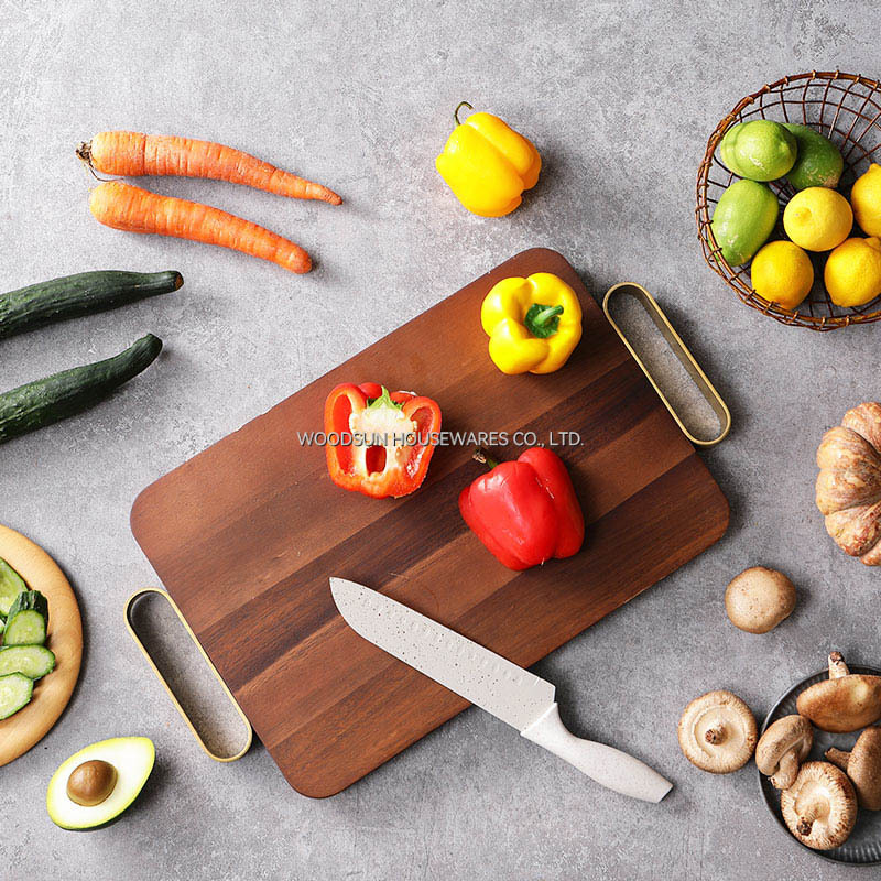 Woodsun Commercial Golden Handel Metal Cutting Board for Hotel Home