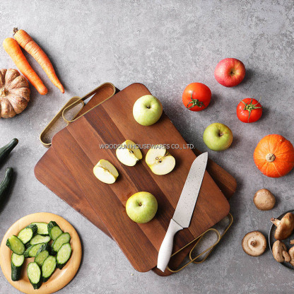 Woodsun Commercial Golden Handel Metal Cutting Board for Hotel Home