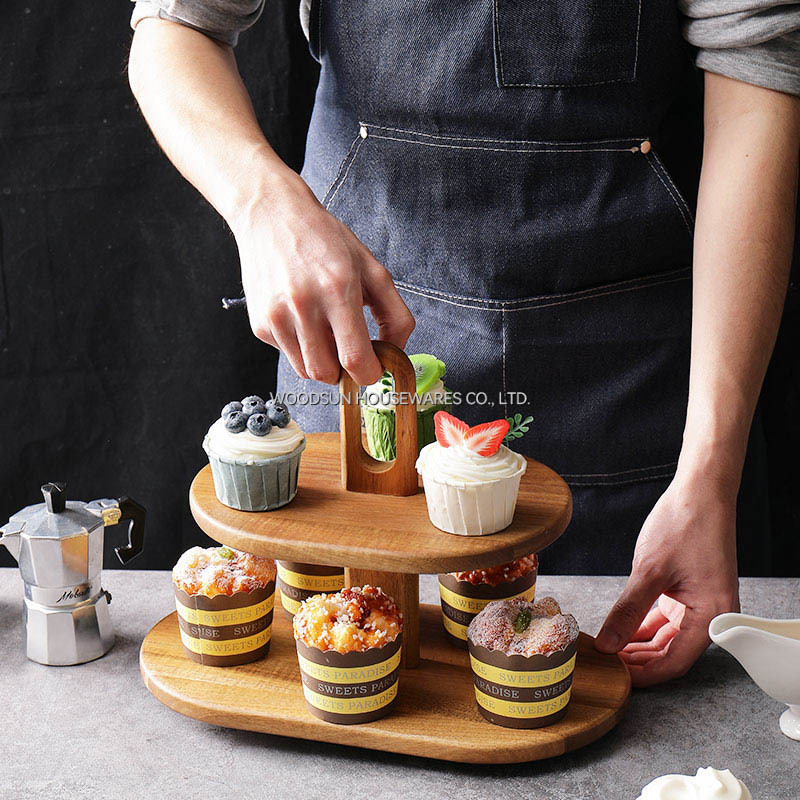 Woodsun 2 Layers Tray Cupcake Stand Cake Stand 2025