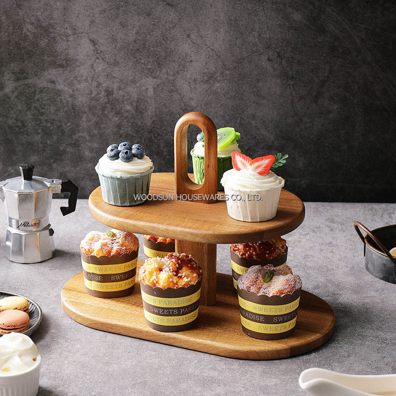 Woodsun 2 Layers Tray Cupcake Stand Cake Stand 2025