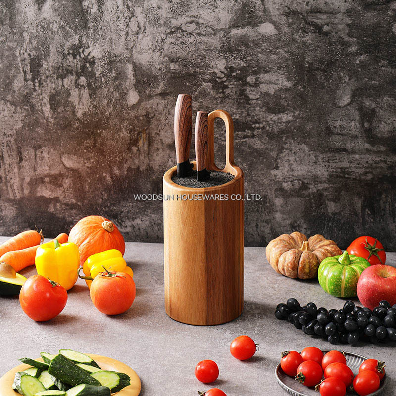 Woodsun High Quality Kitchen Accessories Universal Knife Block Holder Round