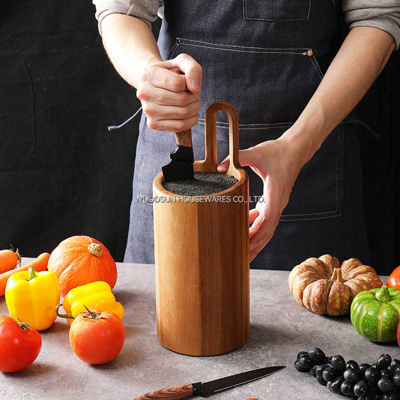 Woodsun High Quality Kitchen Accessories Universal Knife Block Holder Round