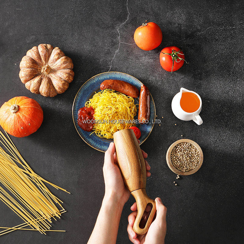 Woodsun Kitchen Accessories Wooden Spice Manual Pepper Grinder Wood Set