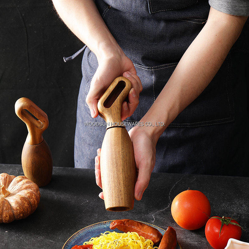 Woodsun Kitchen Accessories Wooden Spice Manual Pepper Grinder Wood Set