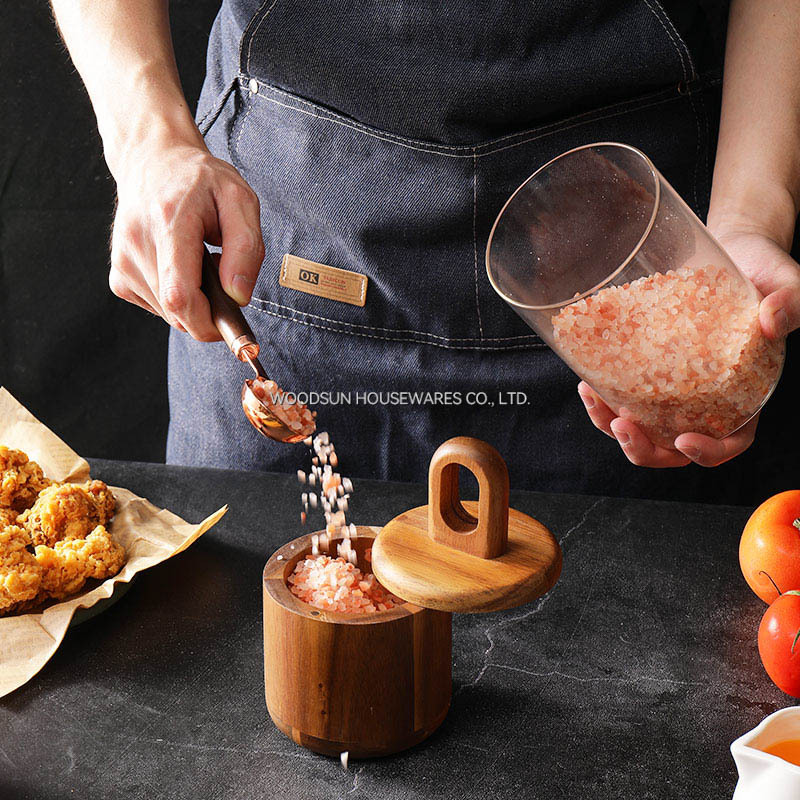 Woodsun Magnet Salt Cellar Salt Storage Box Acacia Wood 2025