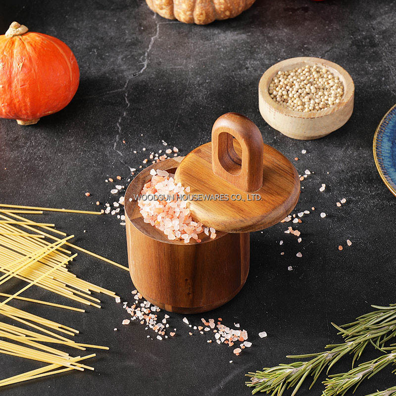 Woodsun Magnet Salt Cellar Salt Storage Box Acacia Wood 2025