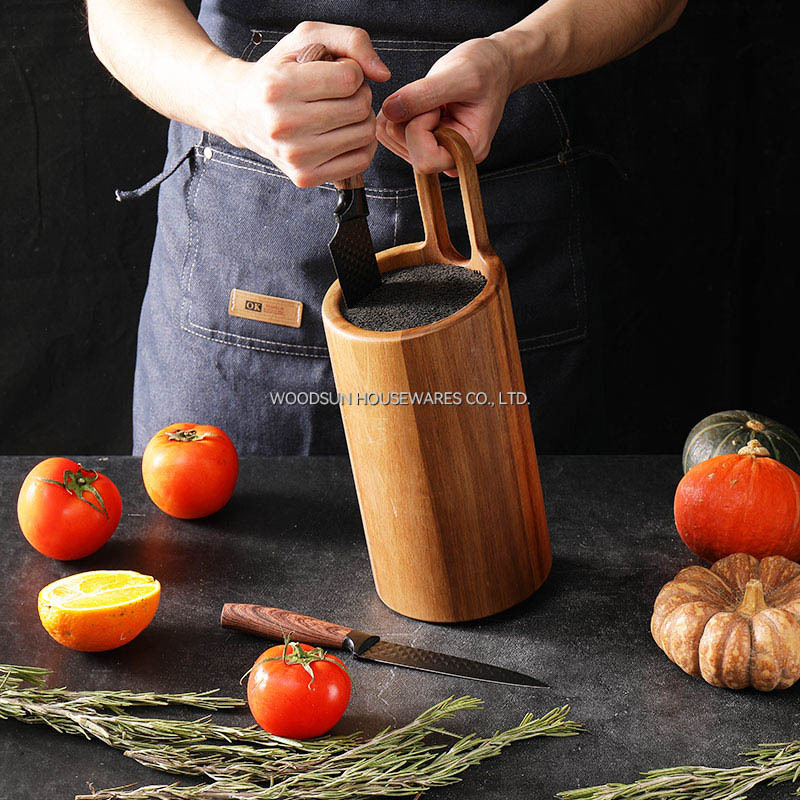 Woodsun High Quality Kitchen Accessories Universal Knife Block Holder Round