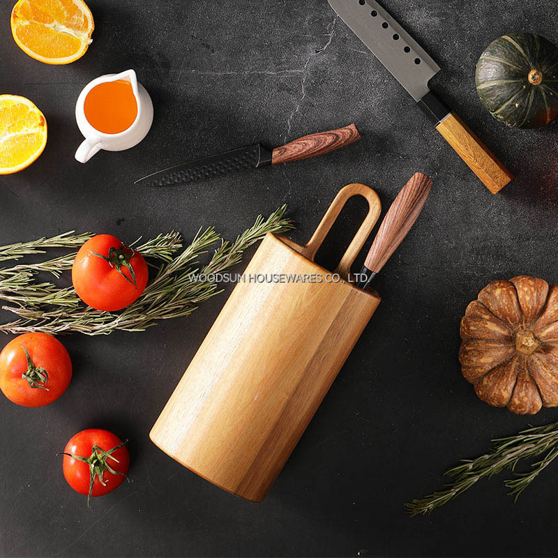 Woodsun High Quality Kitchen Accessories Universal Knife Block Holder Round