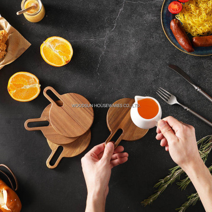 WoodSun OEM Wholesale Mug Coffee Tea Cup Wood Rubber Coaster
