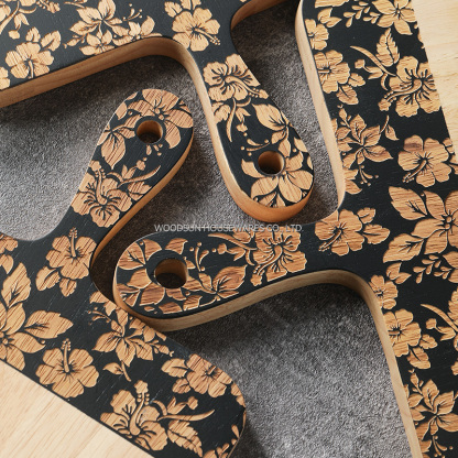 Woodsun Slicing Creative Laser Engraved Wooden Cutting Board With Handle