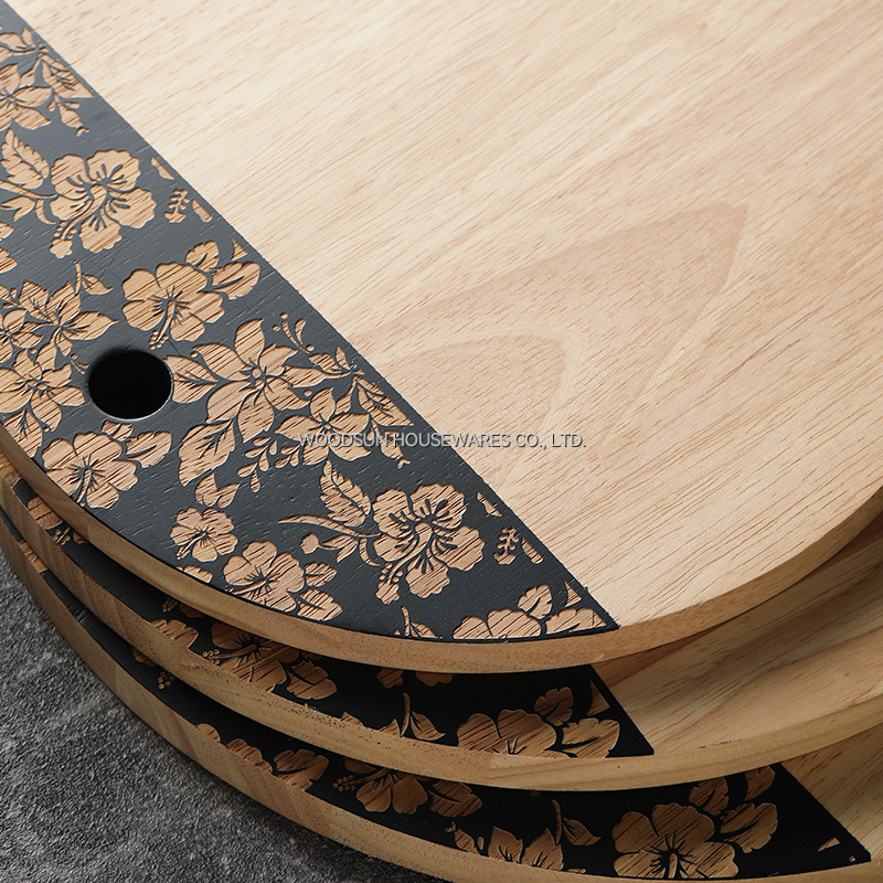 Woodsun Vegetables Wooden Chopping Block Bread Cutting Board