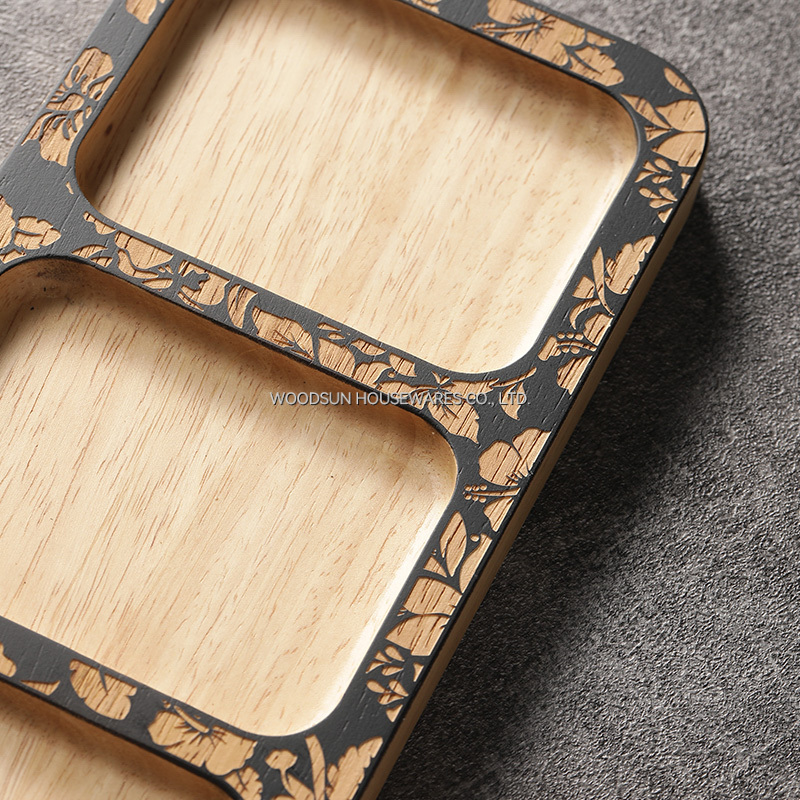 Woodsun Custom Square Snack Plate Trays