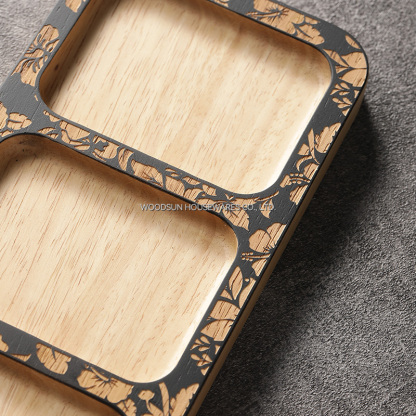 Woodsun Custom Square Snack Plate Trays