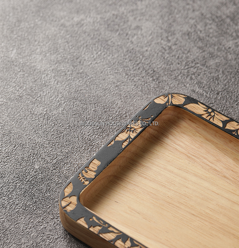 Woodsun Laser Engraving Restaurant Natural Reusable Wood Plate Wholesale