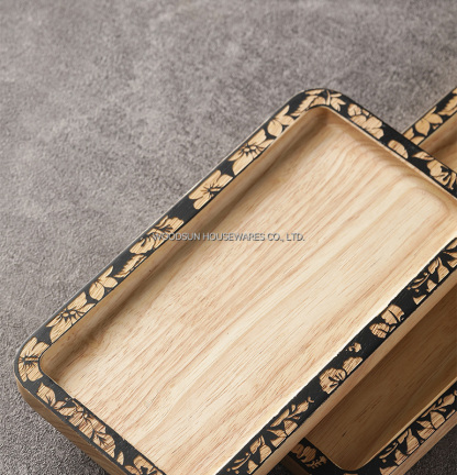 Woodsun Laser Engraving Restaurant Natural Reusable Wood Plate Wholesale