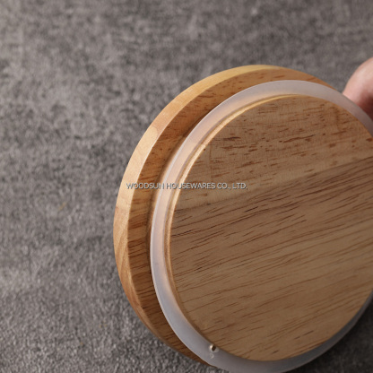 Woodsun Sealed Jar Food Glass Canister with Wooden Lid