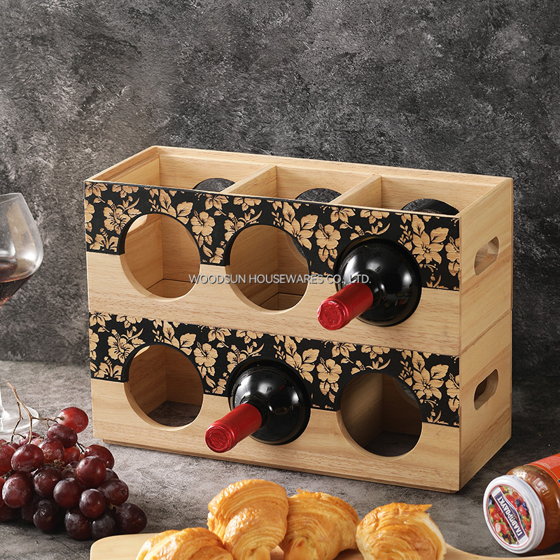 Woodsun Professional Made Wooden Wine Display Rack Storage
