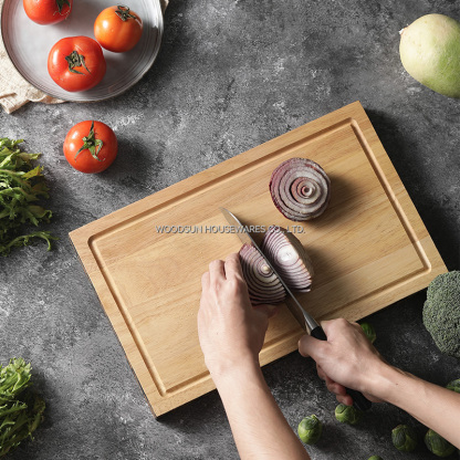 Woodsun Laser Engraving Colorful Slicing Sink Oak Cutting Board Shelf With Groove