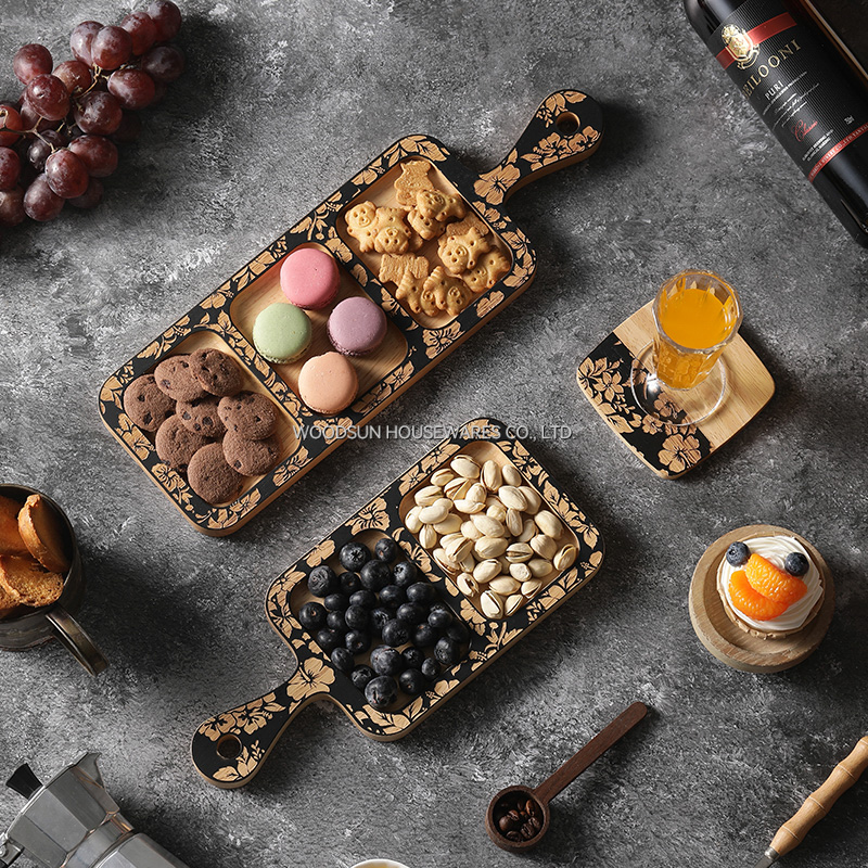 Woodsun Custom Square Snack Plate Trays