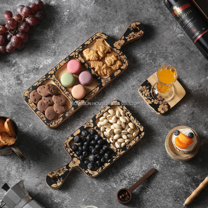 Woodsun Custom Square Snack Plate Trays