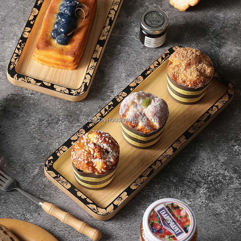 Woodsun Laser Engraving Restaurant Natural Reusable Wood Plate Wholesale