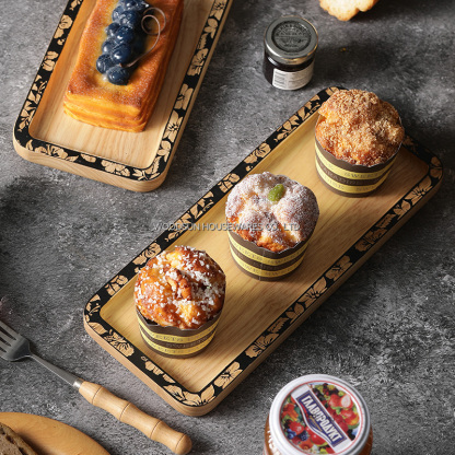 Woodsun Laser Engraving Restaurant Natural Reusable Wood Plate Wholesale