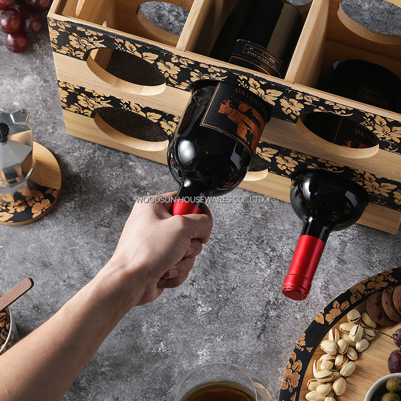 Woodsun Professional Made Wooden Wine Display Rack Storage