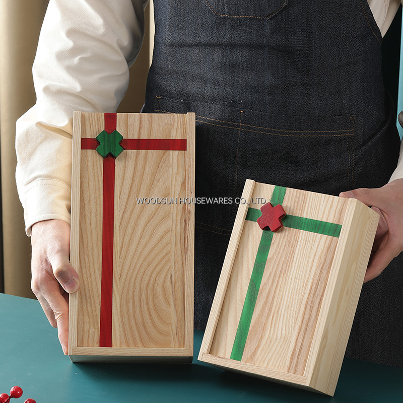 Woodsun Christmas Multi Functional Kitchen Utensils Cutlery Storage Box Tray Organizer Tray Spoon Knife