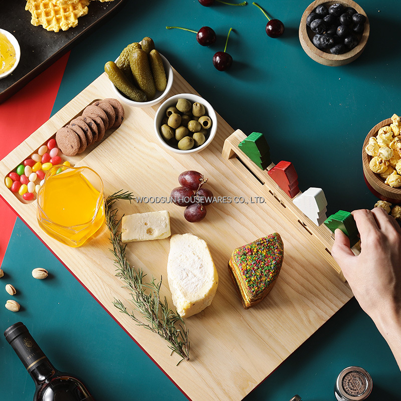 Woodsun Magnet Rubber Ash Wood Ceramic Cheese Slicer Board 2026 Stainless Steel Knife