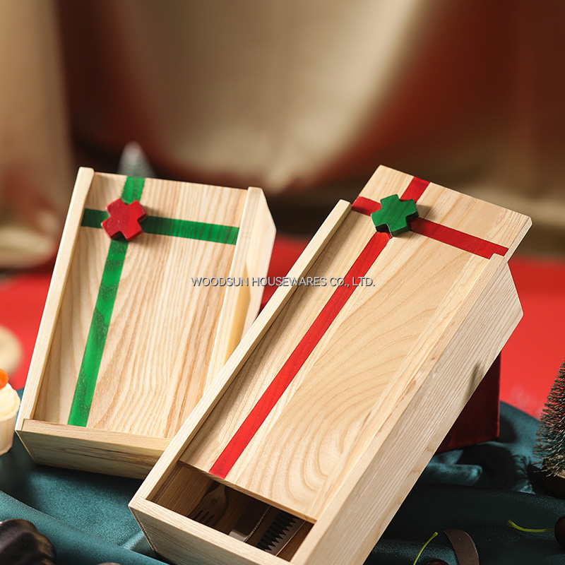 Woodsun Christmas Multi Functional Kitchen Utensils Cutlery Storage Box Tray Organizer Tray Spoon Knife